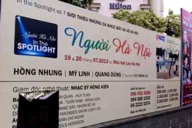 Rạch banner, phá đêm nhạc của diva Hồng Nhung, Mỹ Linh