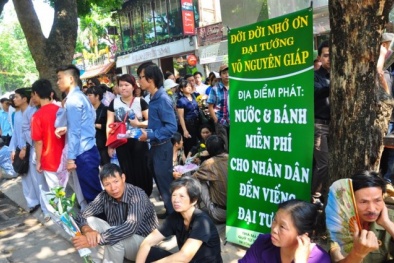 Hình ảnh mới nhất lễ viếng Đại tướng Võ Nguyên Giáp chiều 9/10