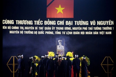Đang diễn ra lễ Viếng Đại tướng Võ Nguyên Giáp tại nhà Tang lễ