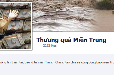 Bão số 11: Cộng đồng mạng lập Fanpage “Thương quá miền Trung”