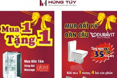 Hùng Túy khuyến mãi cho thiết bị phòng tắm