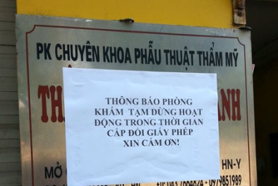 Bỗng dưng...đóng cửa thẩm mĩ viện