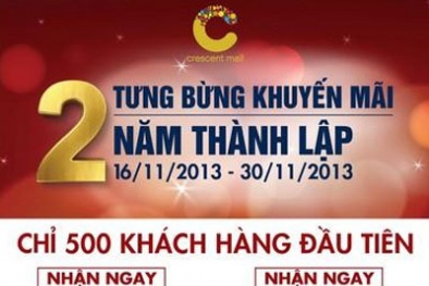 Crescent Mall khuyến mại và tặng quà cho khách hàng