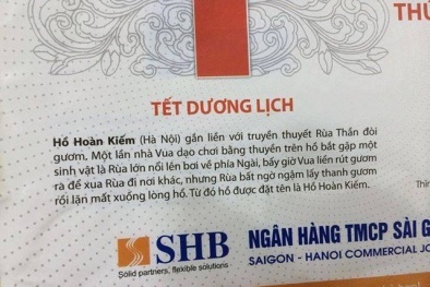 Ngân hàng SHB thừa nhận sai sót ở lịch in