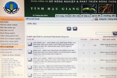 Trang điện tử Sở nông nghiệp phát triển nông thôn Hậu Giang bất ngờ 'đóng cửa'