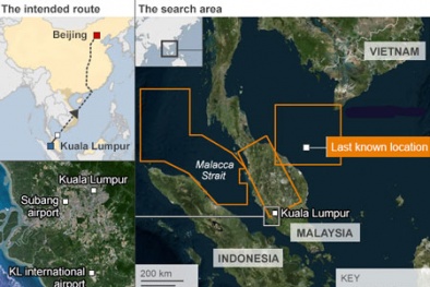 Tin mới nhất tìm kiếm máy bay Malaysia mất tích ngày 13/3