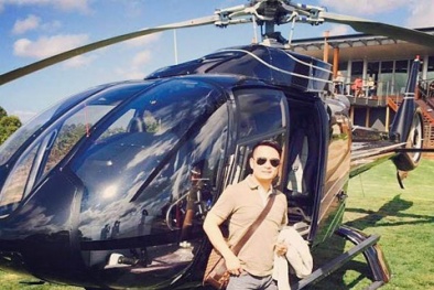 Bằng Kiều 'khoe' đi ăn trưa bằng trực thăng