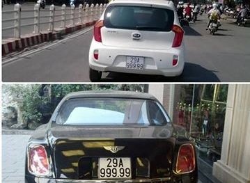 Hai xế hộp mang cùng biển số 29A-99.999