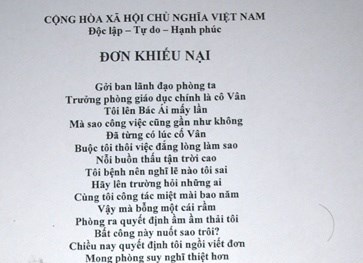 Xôn xao đơn khiếu nại viết bằng...thơ!