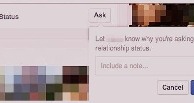 Facebook giới thiệu nút 'Ask' về tình trạng mối quan hệ