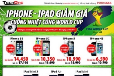 Điện thoại Iphone, Ipad giảm giá 50% tại Techone
