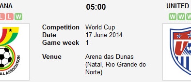 Link sopcast xem trực tiếp trận Ghana vs Mỹ World Cup 2104