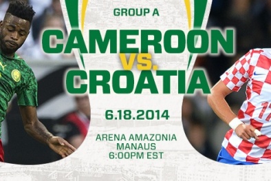 Link sopcast xem trực tiếp trận Cameroon - Croatia World Cup 2014 