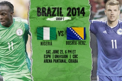 Link sopcast xem trực tiếp trận Nigeria với Bosnia-Herzegovina
