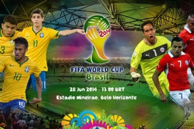 Link sopcast xem trực tiếp trận Brazil vs Chile 23h đêm nay 28/6