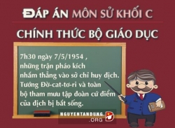 Đáp án đề thi đại học môn Lịch Sử khối C năm 2014