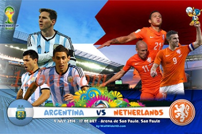 Link sopcast xem trực tiếp trận Argentina đấu với Hà Lan 3h đêm nay 10/7 
