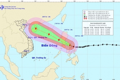 Tin bão số 2 Rammasun: Bão mạnh, di chuyển nhanh