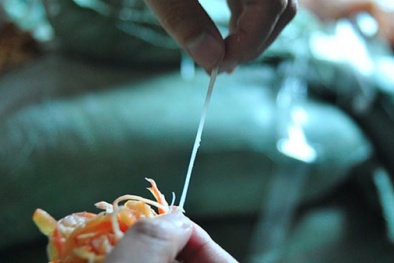 Cận cảnh 2 tấn mực khô nghi làm giả từ cao su