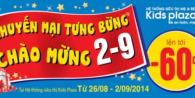 Kids Plaza khuyến mãi tới 66% mừng Quốc khánh