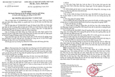 Toàn văn Quyết định kỳ thi Quốc gia THPT 2015