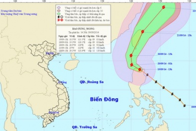 Thông tin mới nhất về bão Fung Wong ngày 20/9: Bão di chuyển theo hướng Bắc Tây Bắc