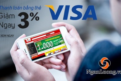 Giảm ngay 3% cho khách hàng mua onlien bằng thẻ visa