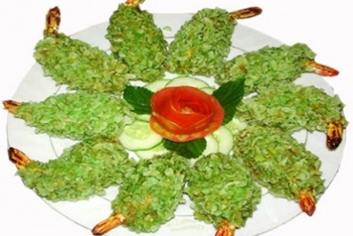 Cách làm món tôm chiên cốm xanh lạ miệng