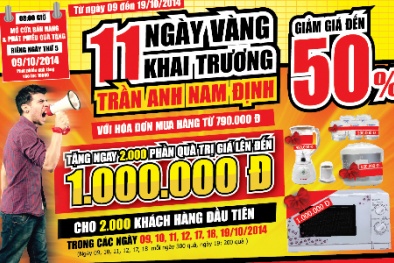 Trần Anh Nam Định khuyến mãi dịp khai trương
