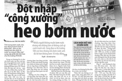 Heo bơm nước không được bán cho người ăn