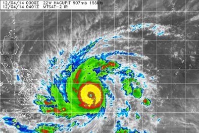 Tin mới nhất ngày 5/12 về bão Hagupit đang tiến vào biển Đông