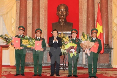 Chủ tịch nước trao quyết định phong hàm bốn Thượng tướng