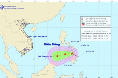 Dự báo thời tiết hôm nay 30/12/2014: Bão Jangmi tăng cường mạnh, có khả năng vào Biển Đông
