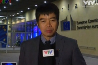 Phóng viên VTV vô tình nói 'mất điện thoại' trên truyền hình trực tiếp