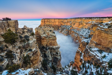 Hiện tượng biển mây dưới chân núi cực hiếm tại Grand Canyon