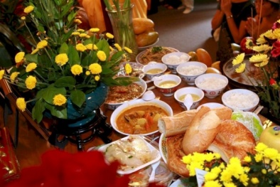 Mâm cỗ chay cúng rằm tháng Giêng