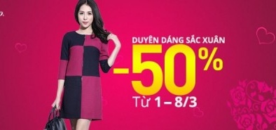 Khuyến mãi thời trang Pantio giảm 50%