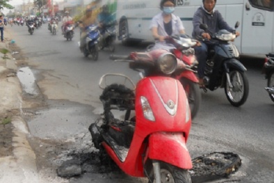 Thân xe Atila bất ngờ bị cháy rụi khi đang chạy