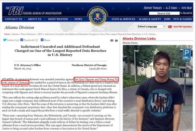 Hai hacker người Việt ăn cắp 1 tỷ email, trục lợi hàng triệu đô ở Mỹ