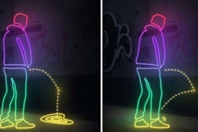 Loại sơn độc đáo chống nạn tiểu bậy nơi công cộng