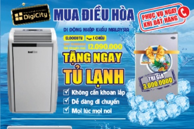 DigiCity ra mắt điều hòa di động, tặng kèm tủ lạnh