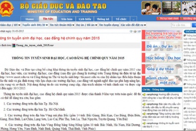 Hạn chế chi phí cho thí sinh, Bộ GD-ĐT công khai tin tuyển sinh trên mạng 