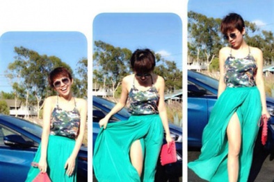 Diện váy maxi xẻ tà gợi cảm, khoe chân thon như Tóc Tiên 