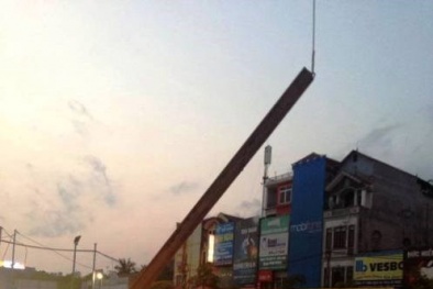 Rơi dầm thép giữa đường Hà Nội: Dừng thi công đường sắt Nhổn- Ga Hà Nội
