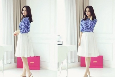 Phối đồ 'chuẩn không cần chỉnh' với áo thun kẻ