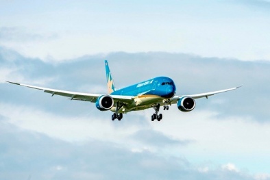 Máy bay Vietnam Airlines trình diễn bay tại Pháp