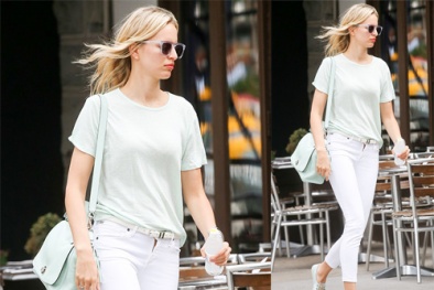 Phối đồ đơn giản mà cuốn hút với quần jeans trắng