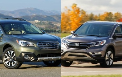 Subaru Outback và Honda CR-V đối đầu trên đường đua SUV
