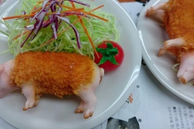 Cư dân mạng phát hoảng vì bữa ăn với món 'lợn bao tử'