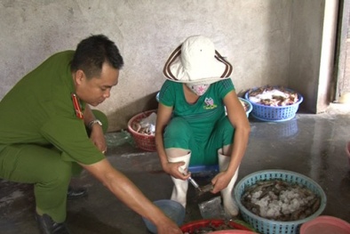 Bơm tạp chất lạ vào tôm sú đã chết cho nặng cân rồi bán